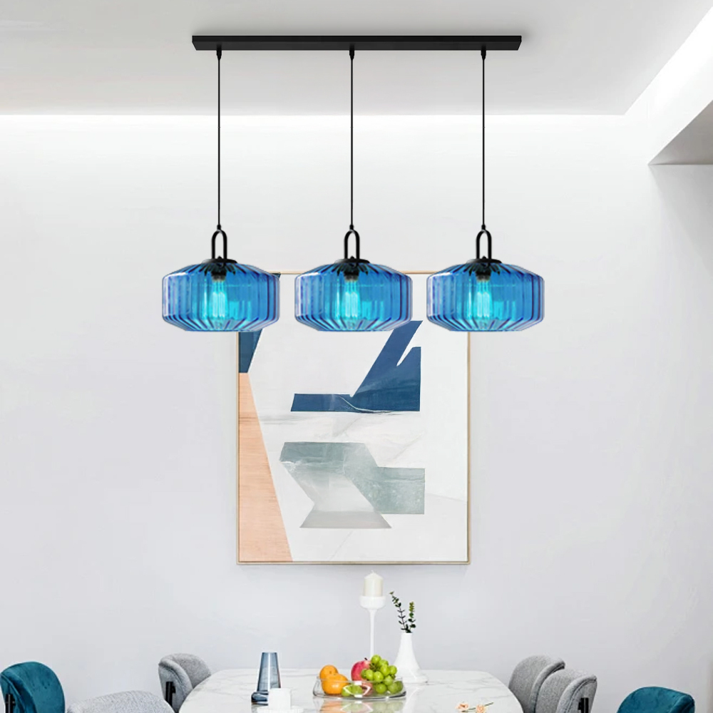 Farmhouse Glass Pendant Light For Kitchen Island