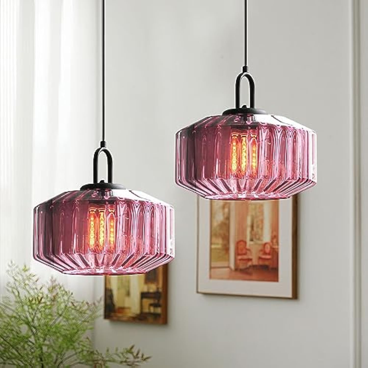 Farmhouse Glass Pendant Light For Kitchen Island