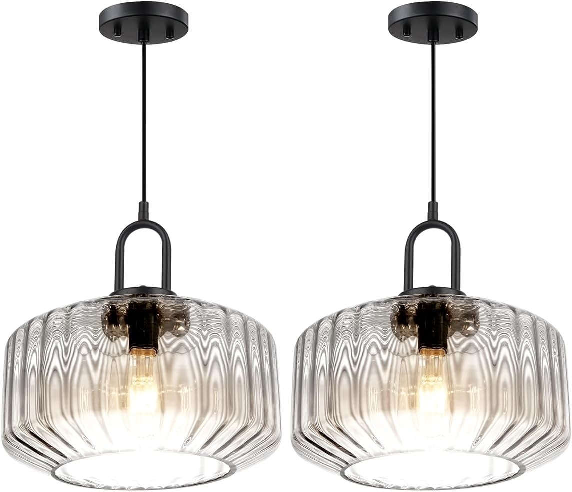 Farmhouse Glass Pendant Light For Kitchen Island
