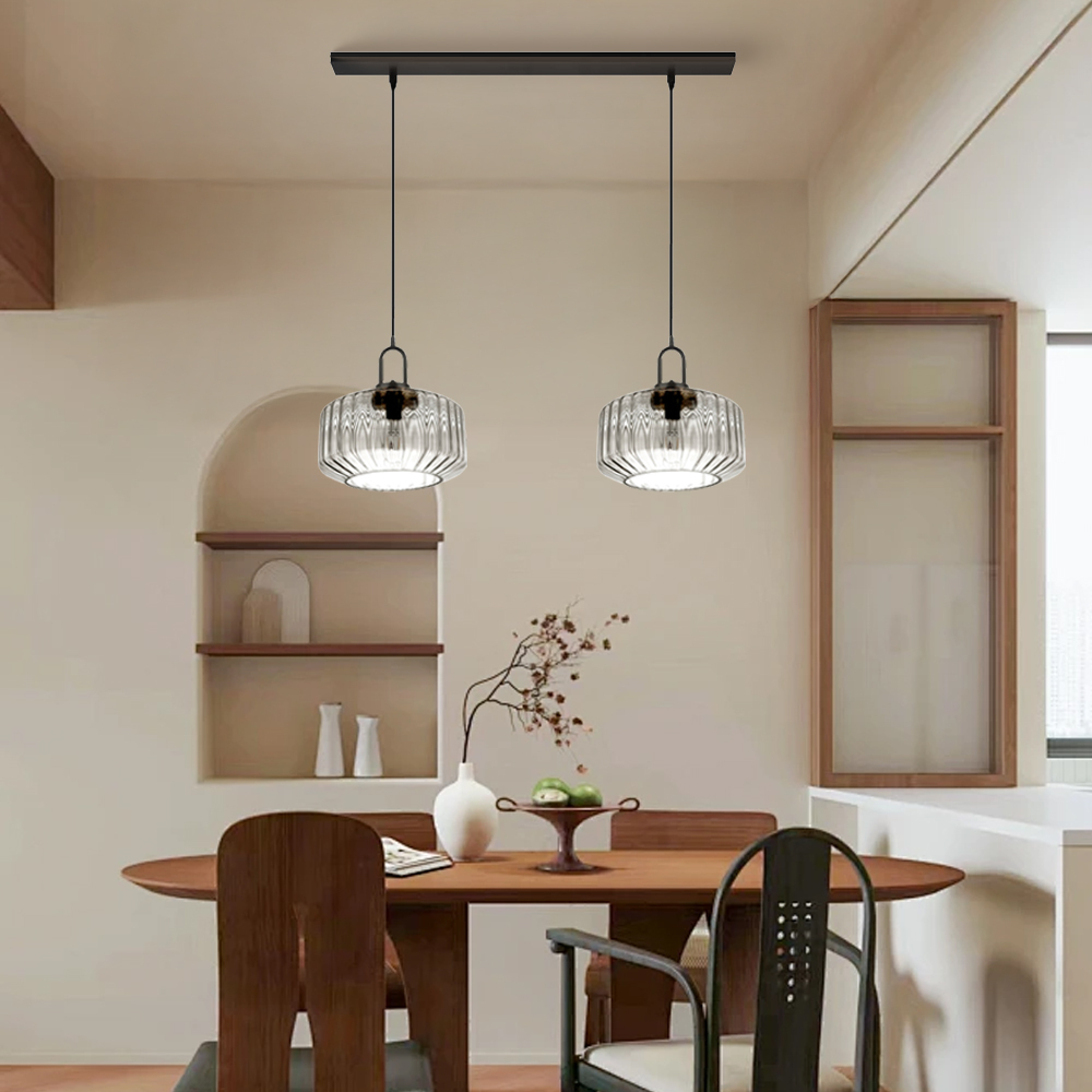 Farmhouse Glass Pendant Light For Kitchen Island