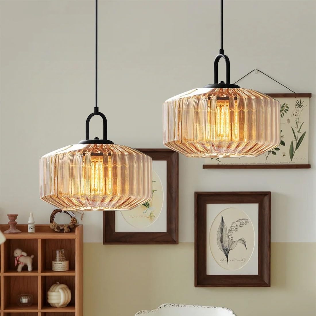 Farmhouse Glass Pendant Light For Kitchen Island