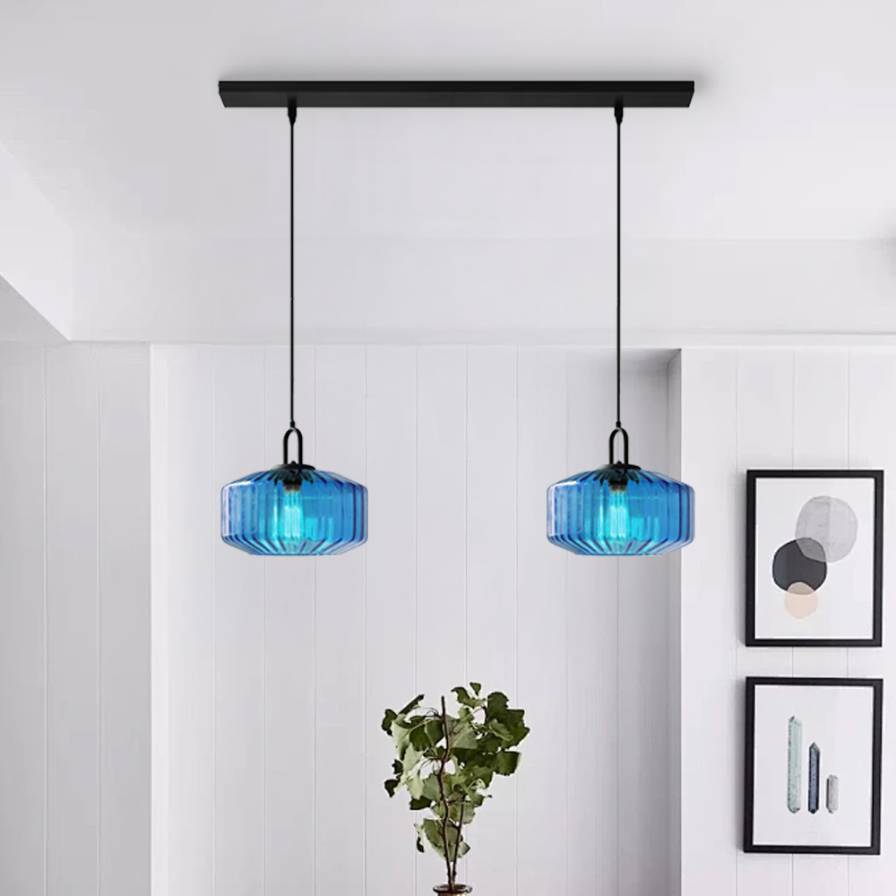 Farmhouse Glass Pendant Light For Kitchen Island
