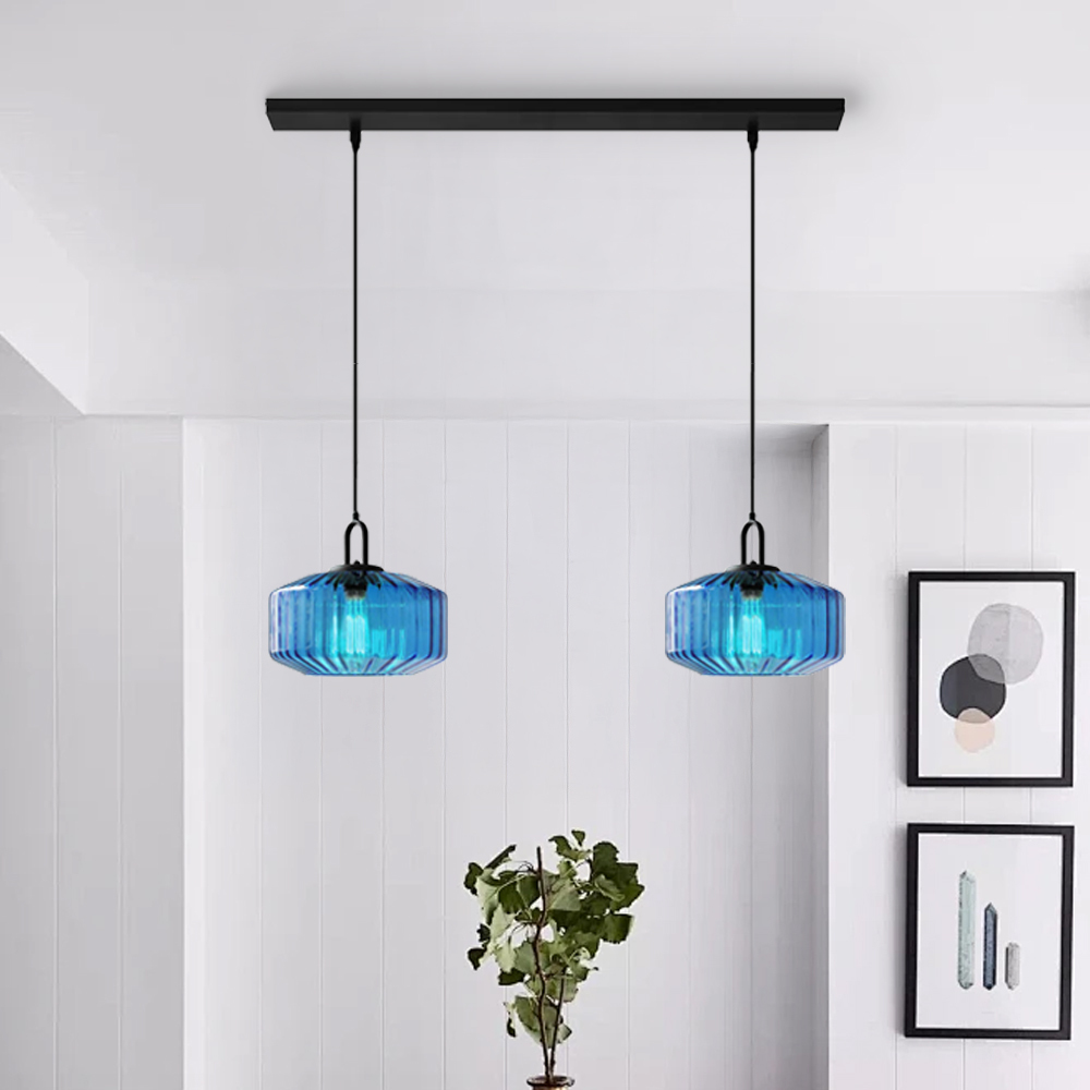 Farmhouse Glass Pendant Light For Kitchen Island