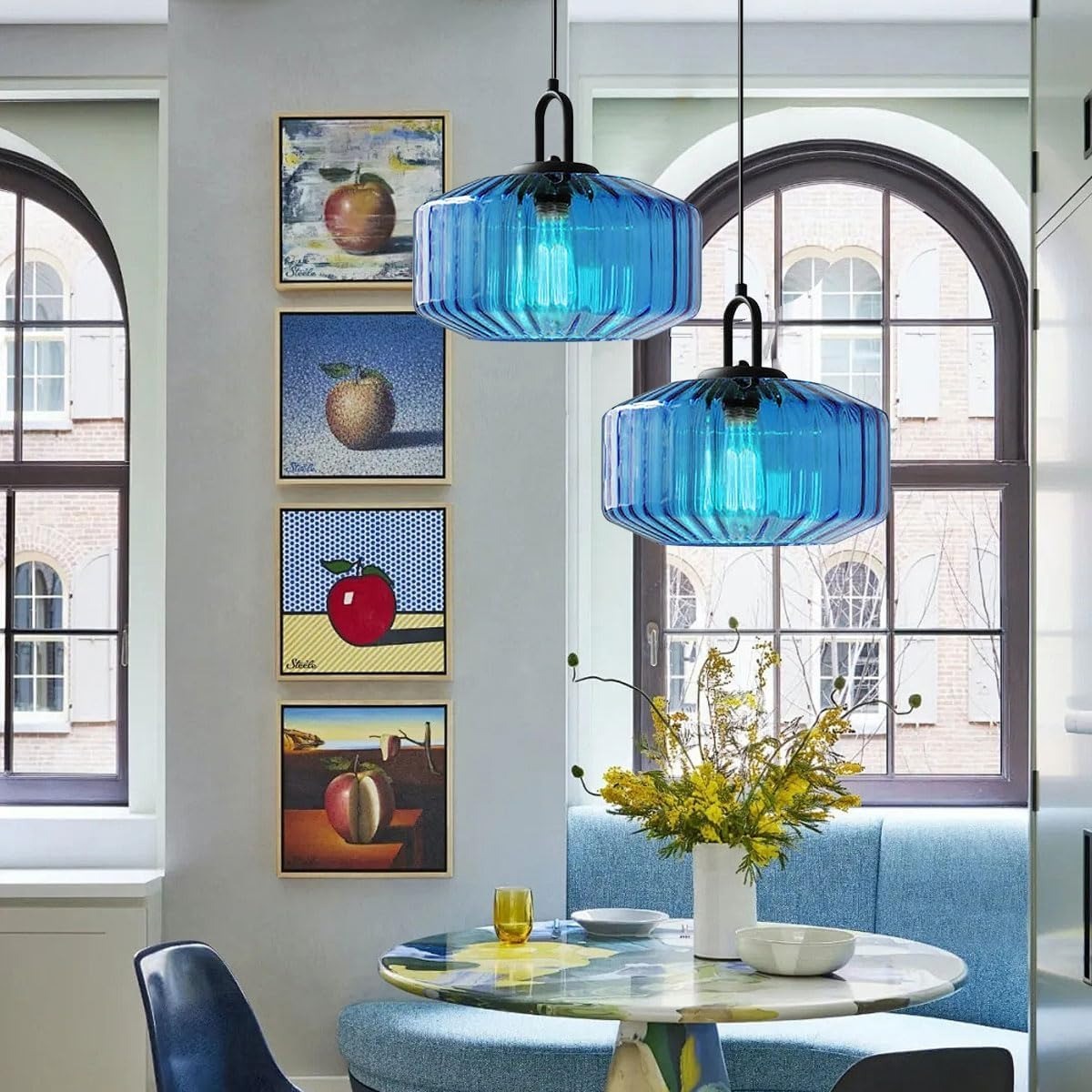 Farmhouse Glass Pendant Light For Kitchen Island