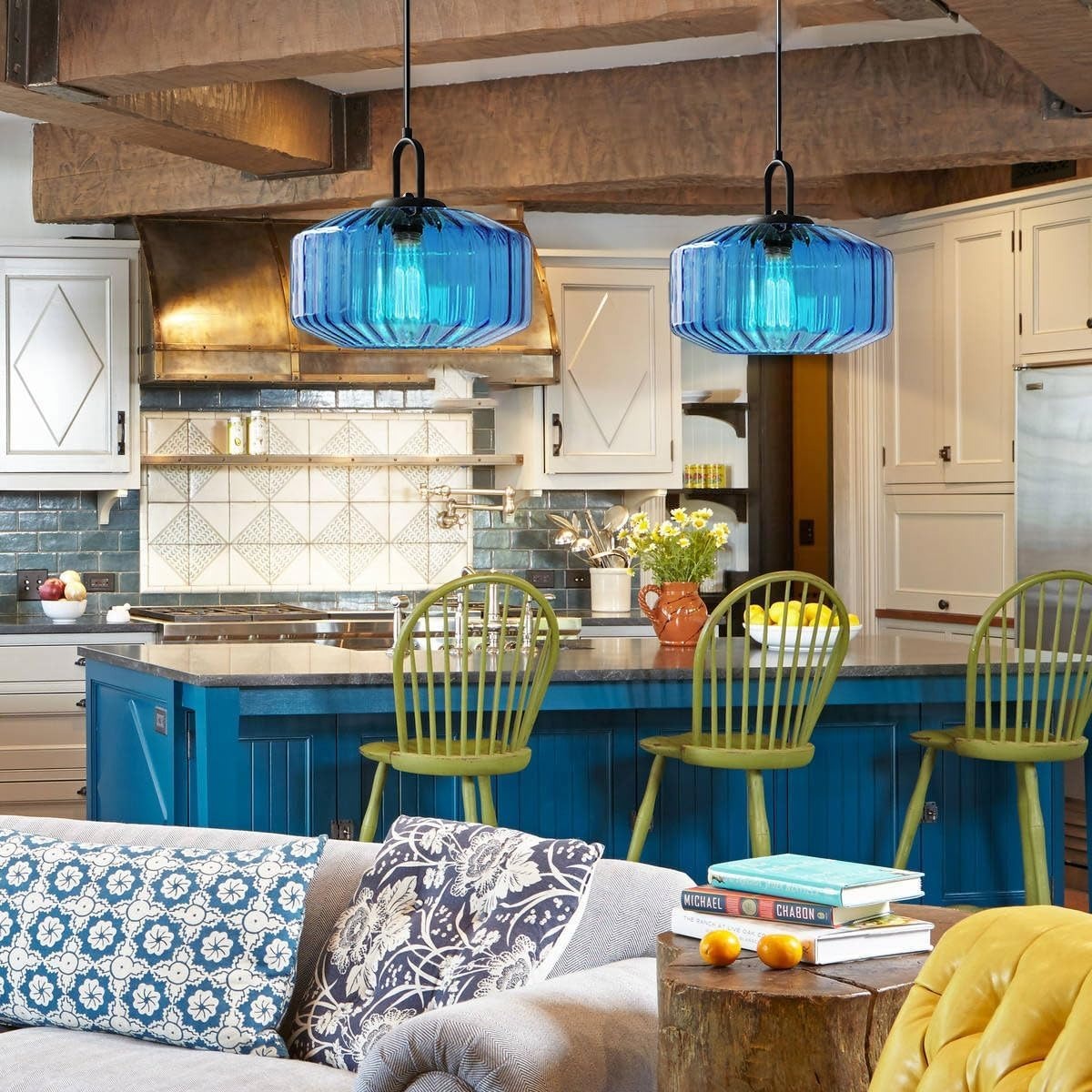 Farmhouse Glass Pendant Light For Kitchen Island