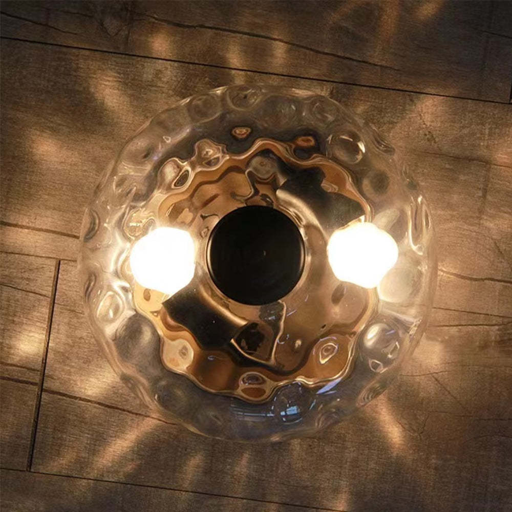 Industrial Glass Retro Semi-Flush Mount Ceiling Light -Homdiy