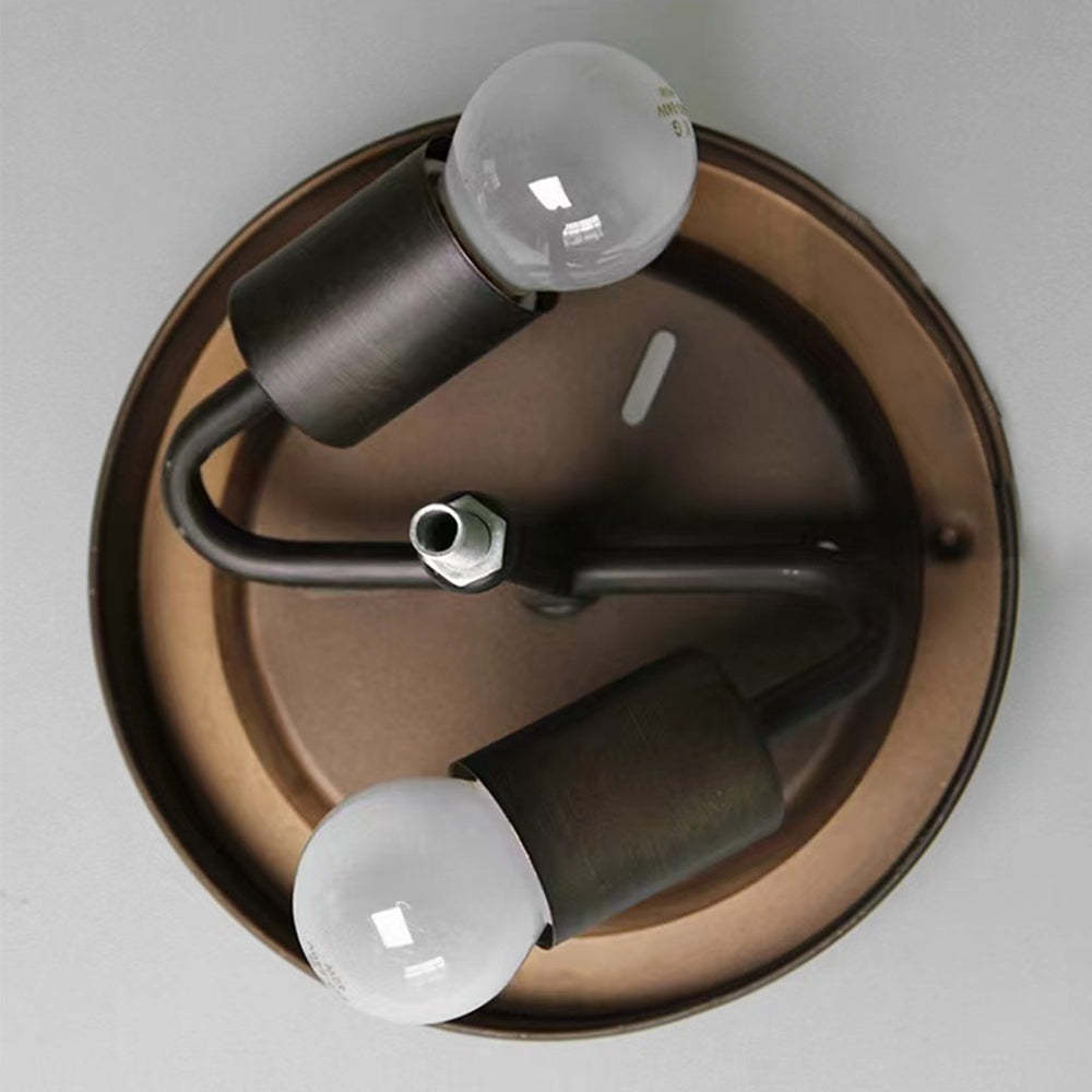 Industrial Glass Retro Semi-Flush Mount Ceiling Light -Homdiy