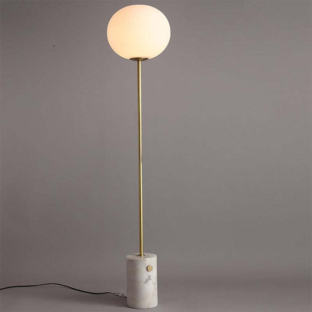 Retro Globe Glass Lampshade Marble Floor Lamp For Living Room -Homdiy