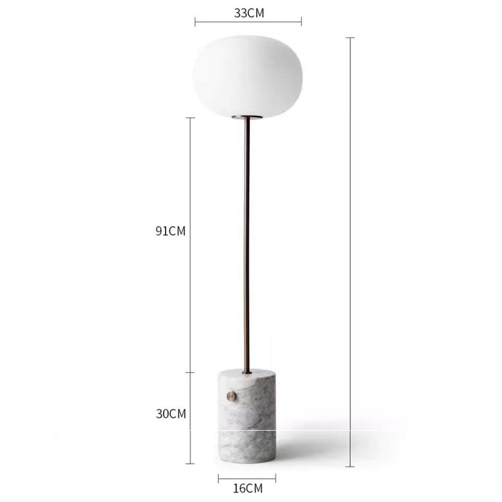 Retro Globe Glass Lampshade Marble Floor Lamp For Living Room -Homdiy