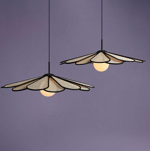 Modern Farmhouse Pendant Lighting Rattan Hanging Light -Homdiy