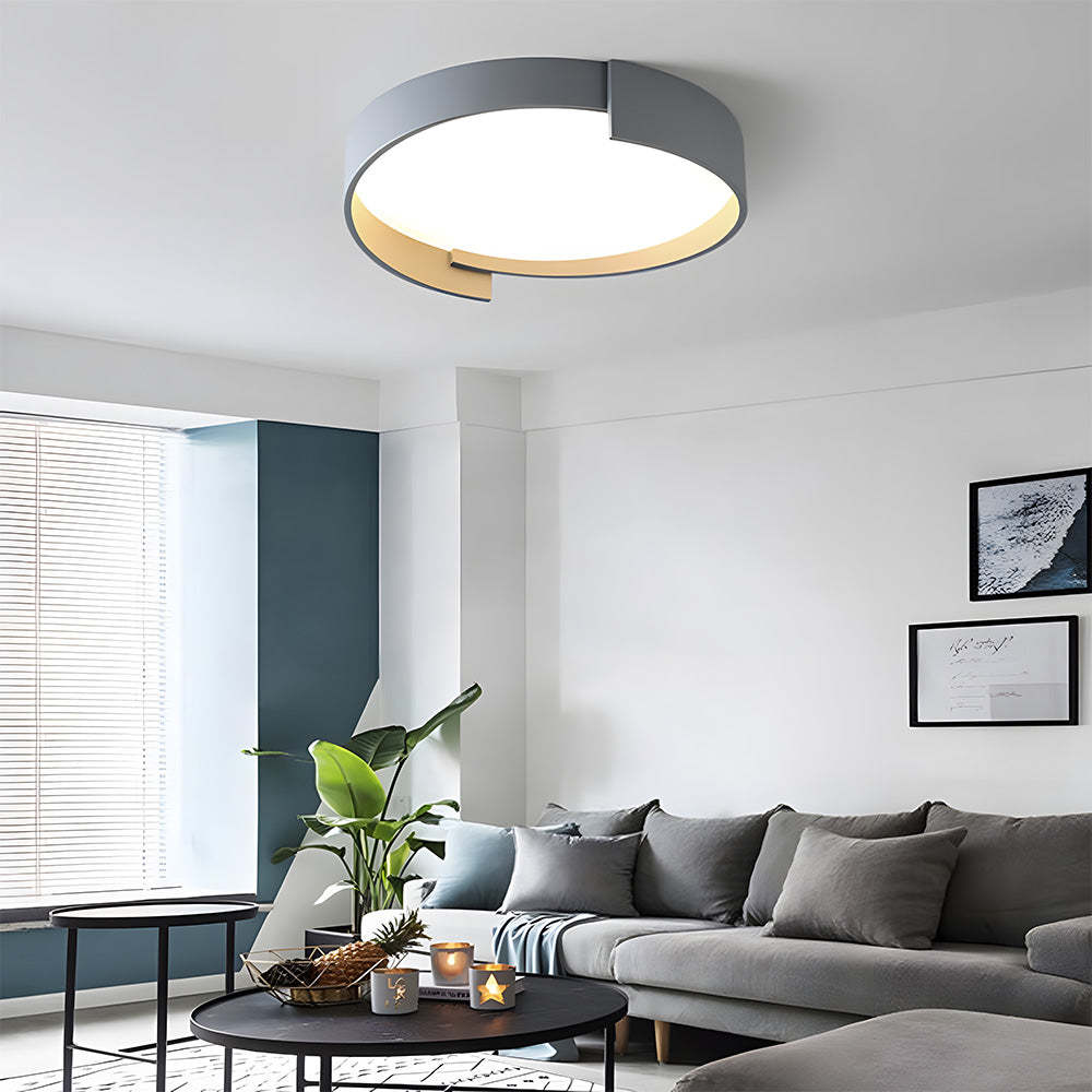 Led ceiling light for bedroom-simple round, white grey | Lampsmodern US
