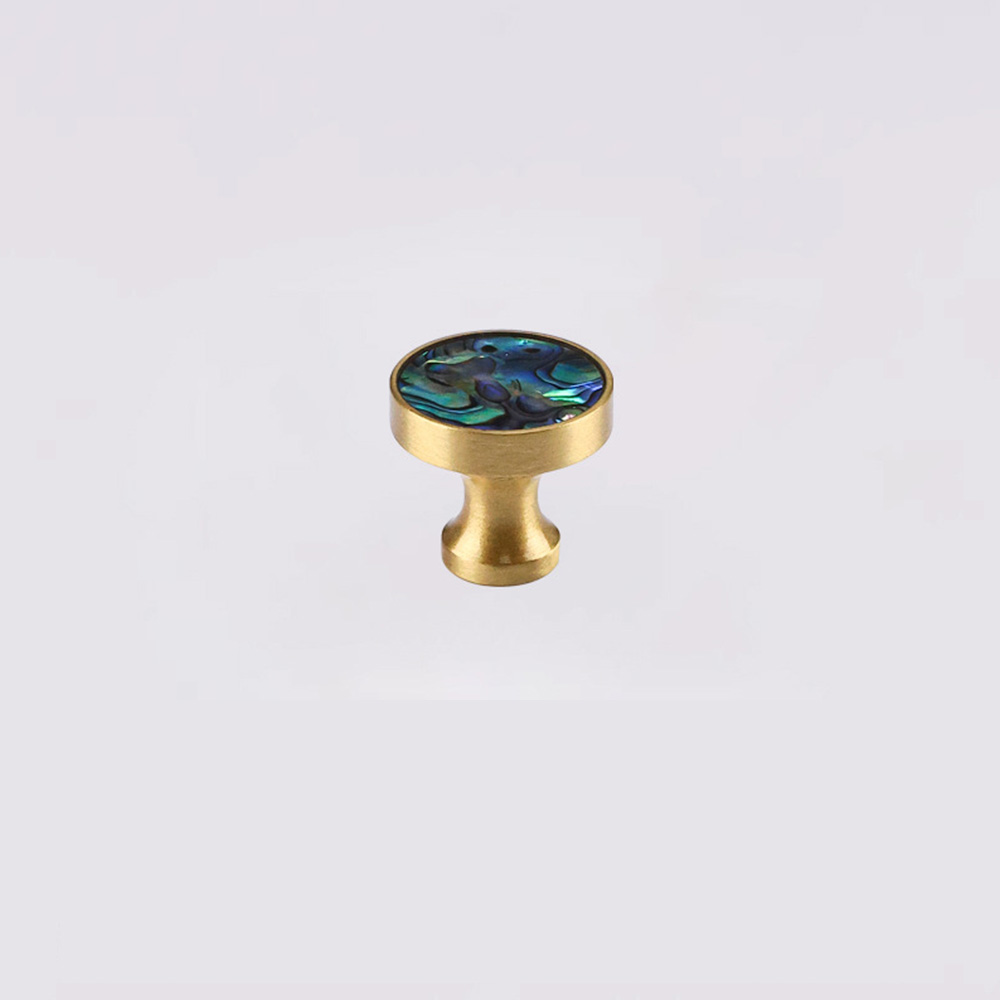 French Brass Natural Shell Drawer Knobs for Cabinets