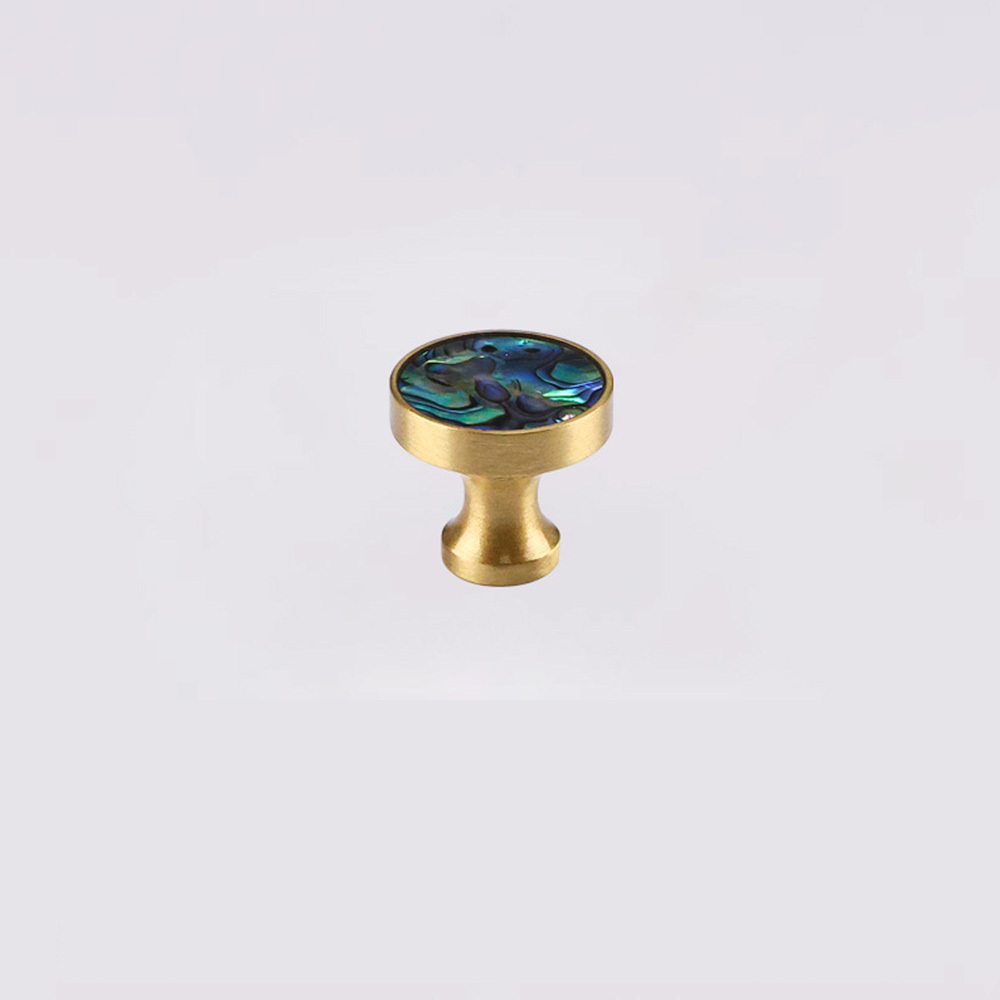 French Brass Natural Shell Drawer Knobs for Cabinets