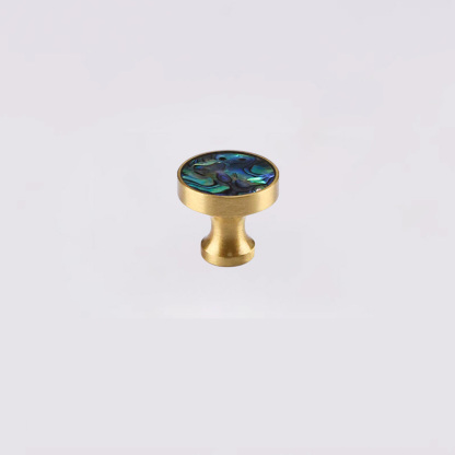 French Brass Natural Shell Drawer Knobs for Cabinets