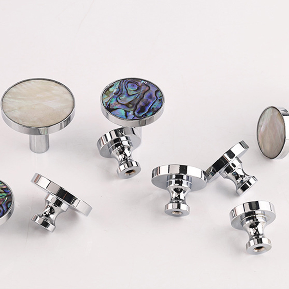 French Brass Natural Shell Drawer Knobs for Cabinets