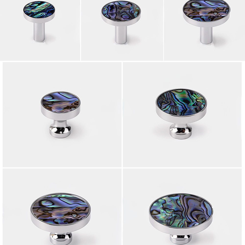 French Brass Natural Shell Drawer Knobs for Cabinets