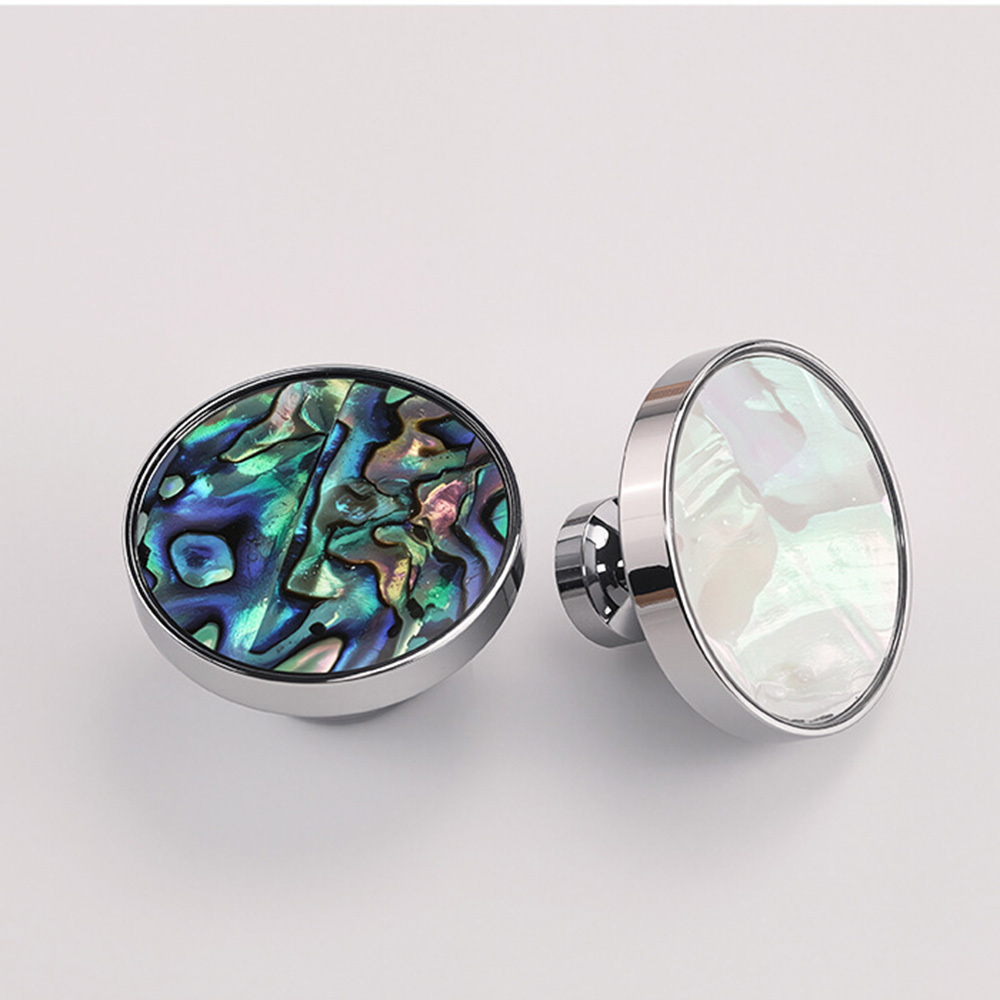 French Brass Natural Shell Drawer Knobs for Cabinets