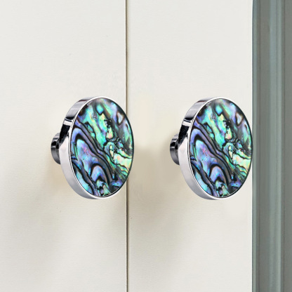 French Brass Natural Shell Drawer Knobs for Cabinets