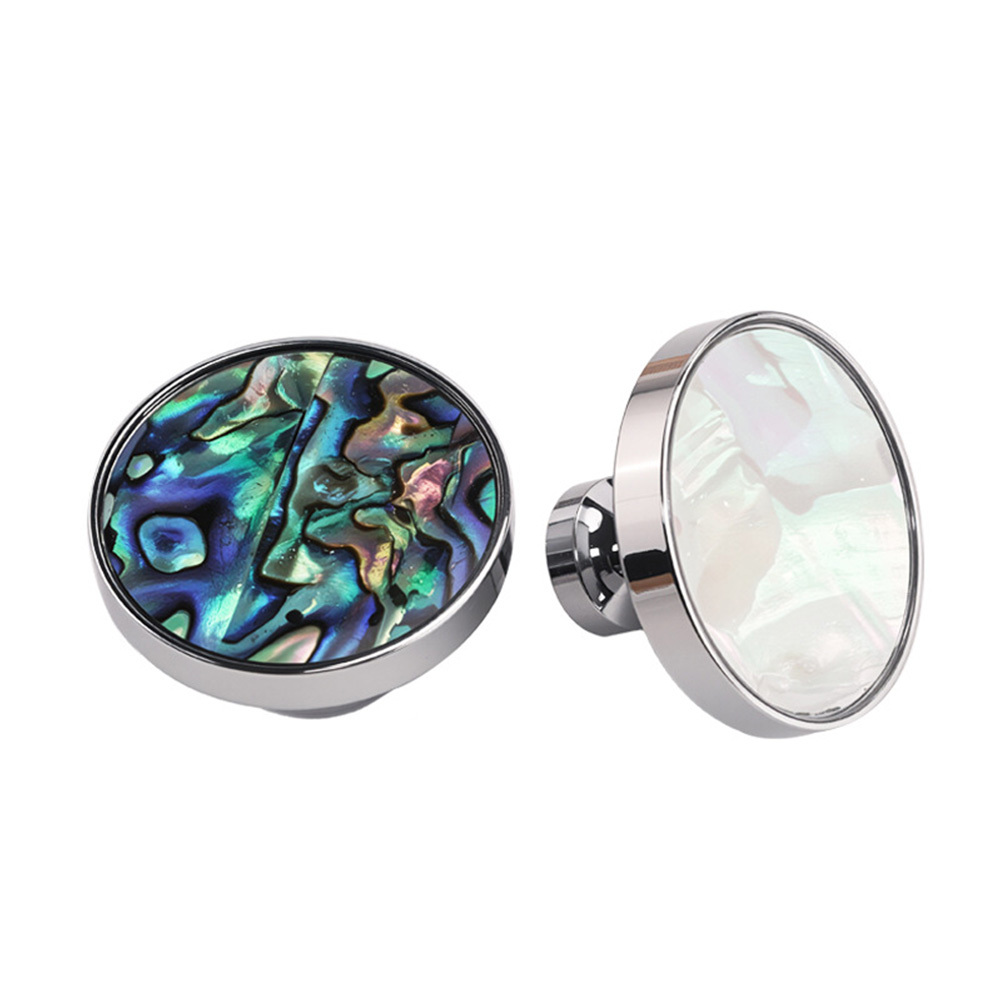 French Brass Natural Shell Drawer Knobs for Cabinets