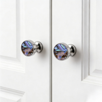 French Brass Natural Shell Drawer Knobs for Cabinets