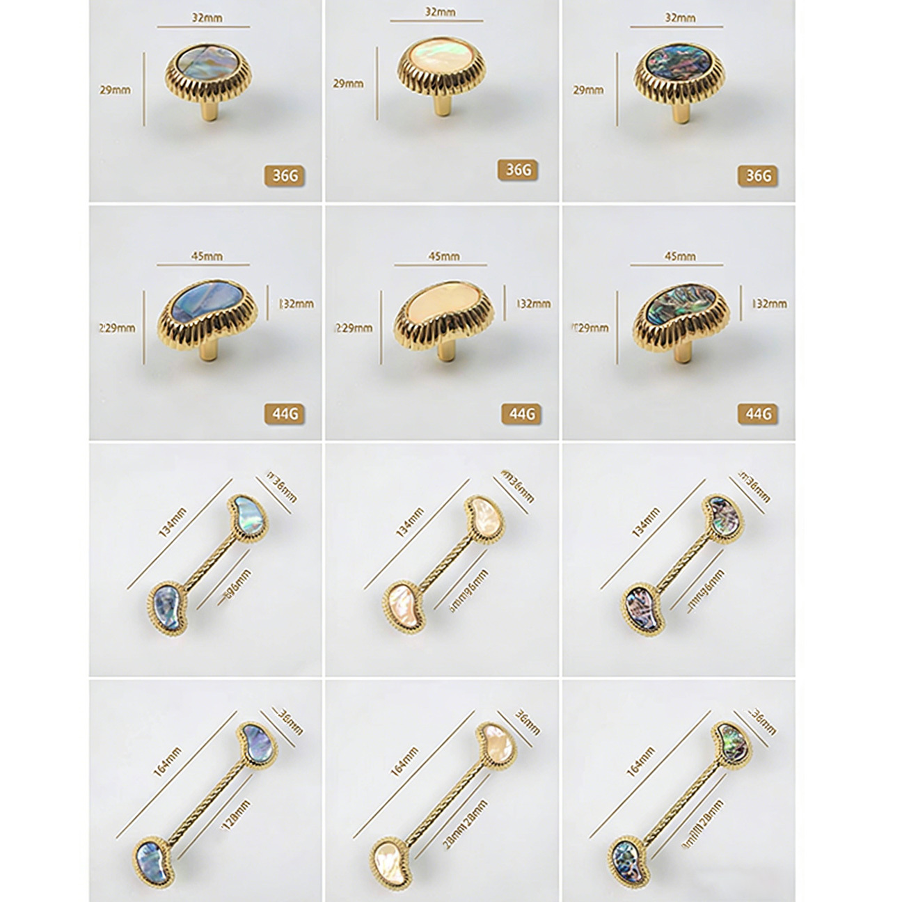 French Creative Shell Brass Cabinet Pulls 