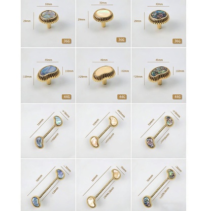 French Creative Shell Brass Cabinet Pulls 