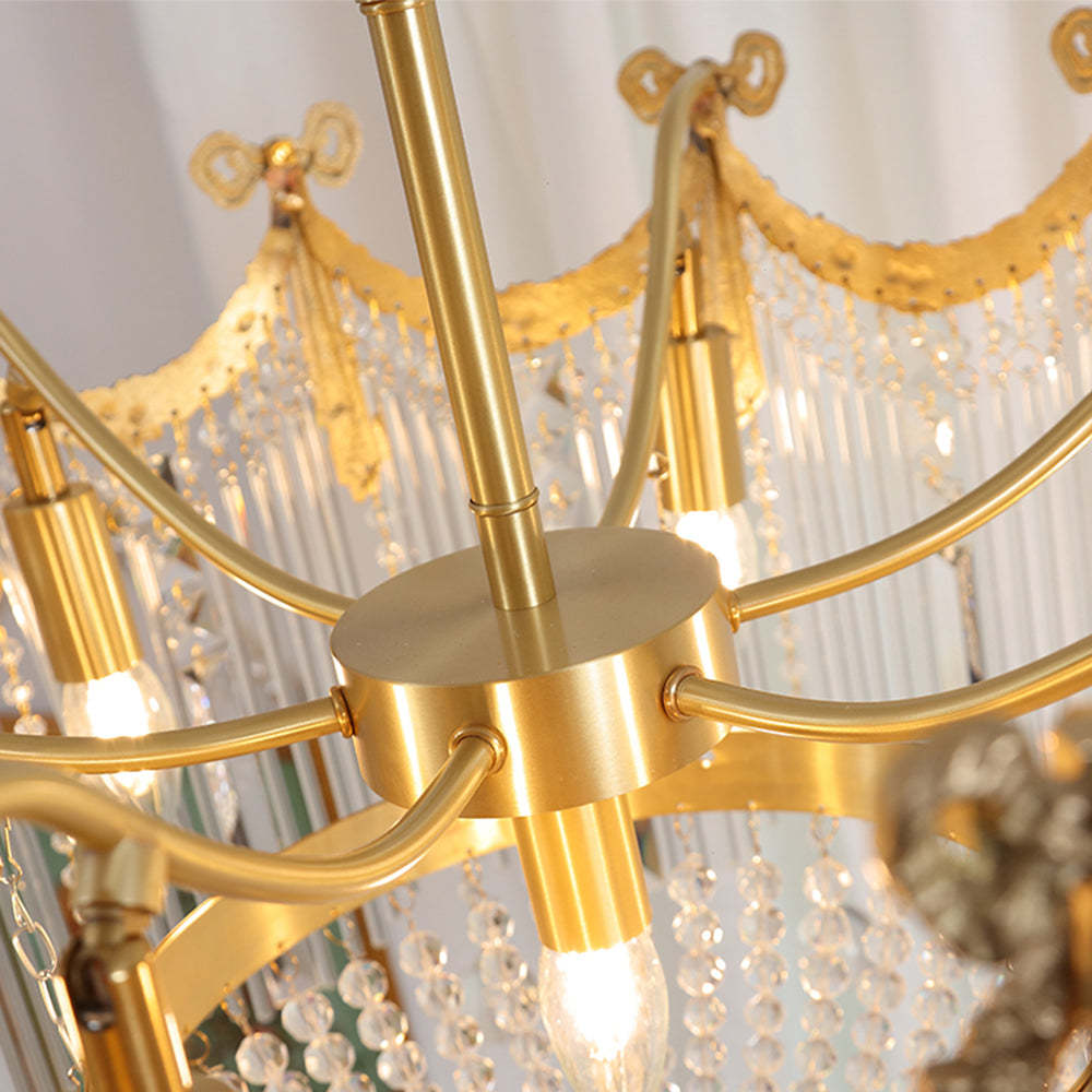 Homdiy Chandelier Vintage Palace Gold Crystal Chandelier Water Drop ...