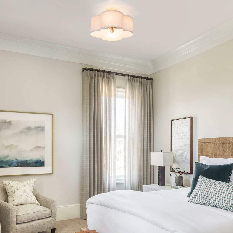 Creative Flower Shape Drum Fabric Ceiling Light -Homdiy