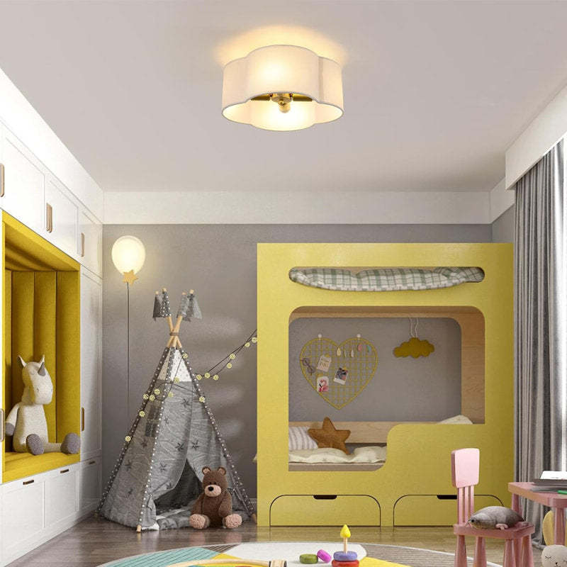 Creative Flower Shape Drum Fabric Ceiling Light -Homdiy