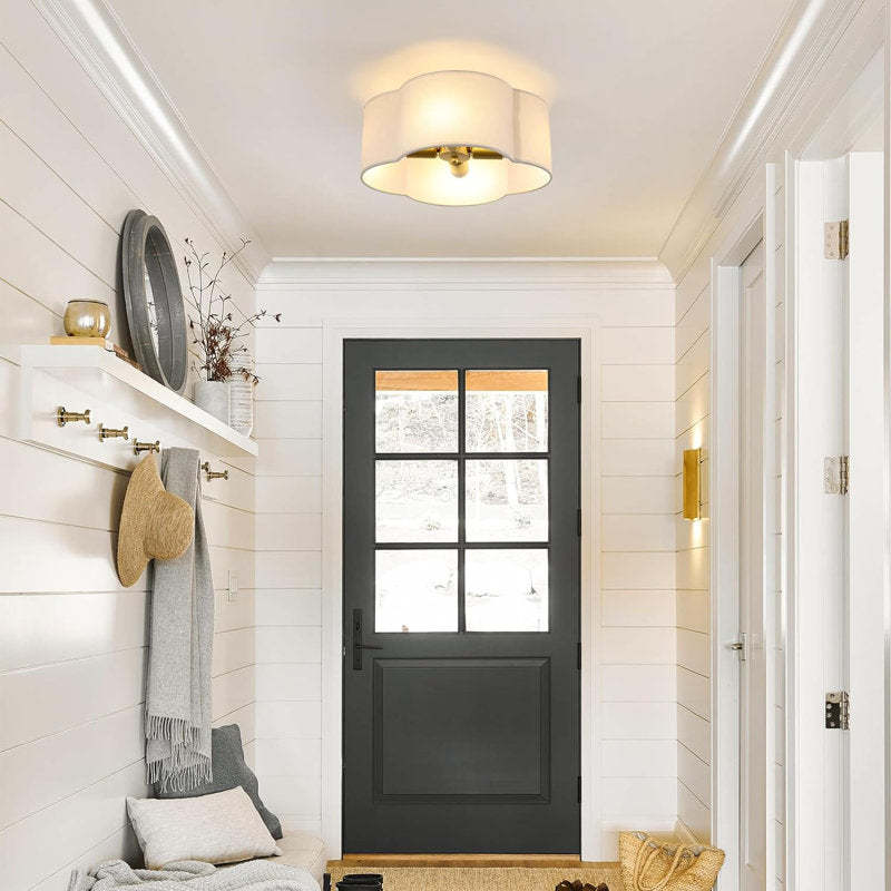 Creative Flower Shape Drum Fabric Ceiling Light -Homdiy