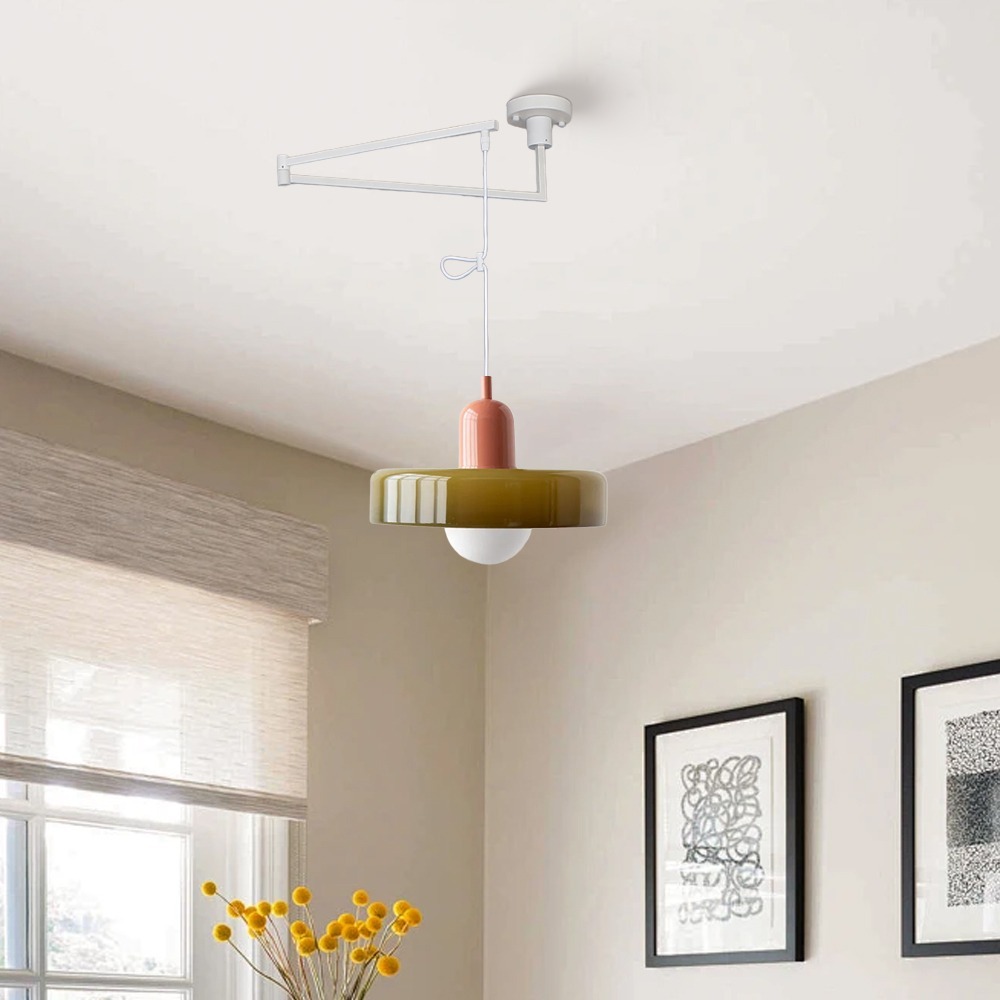 Bauhaus Glass Disc Orb Pendant Light