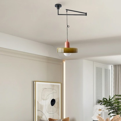 Bauhaus Glass Disc Orb Pendant Light
