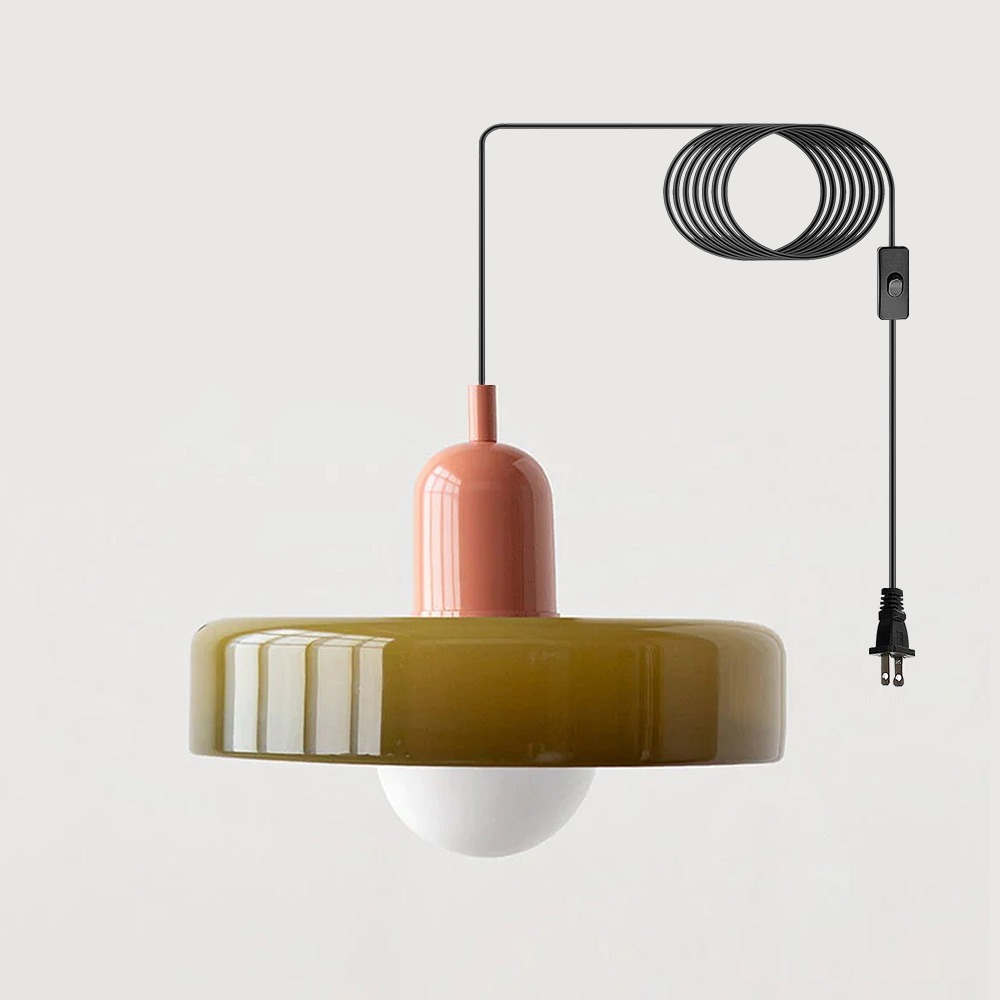 Bauhaus Glass Disc Orb Pendant Light