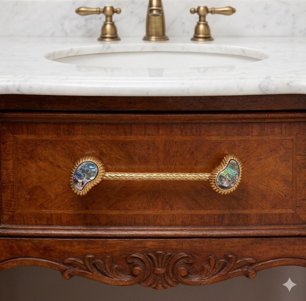 French Creative Shell Brass Cabinet Pulls 