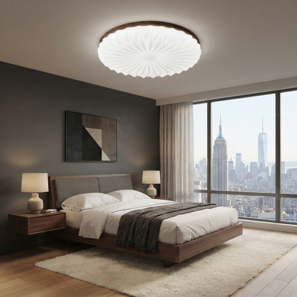 Homdiy Ceiling Light Modern Dimmable White Led Flush Mount Ceiling Light