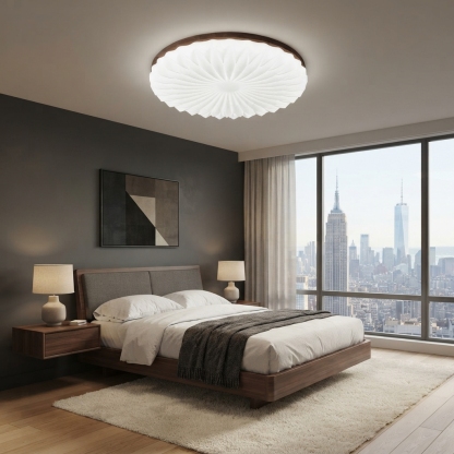 Homdiy Ceiling Light Modern Dimmable White Led Flush Mount Ceiling Light