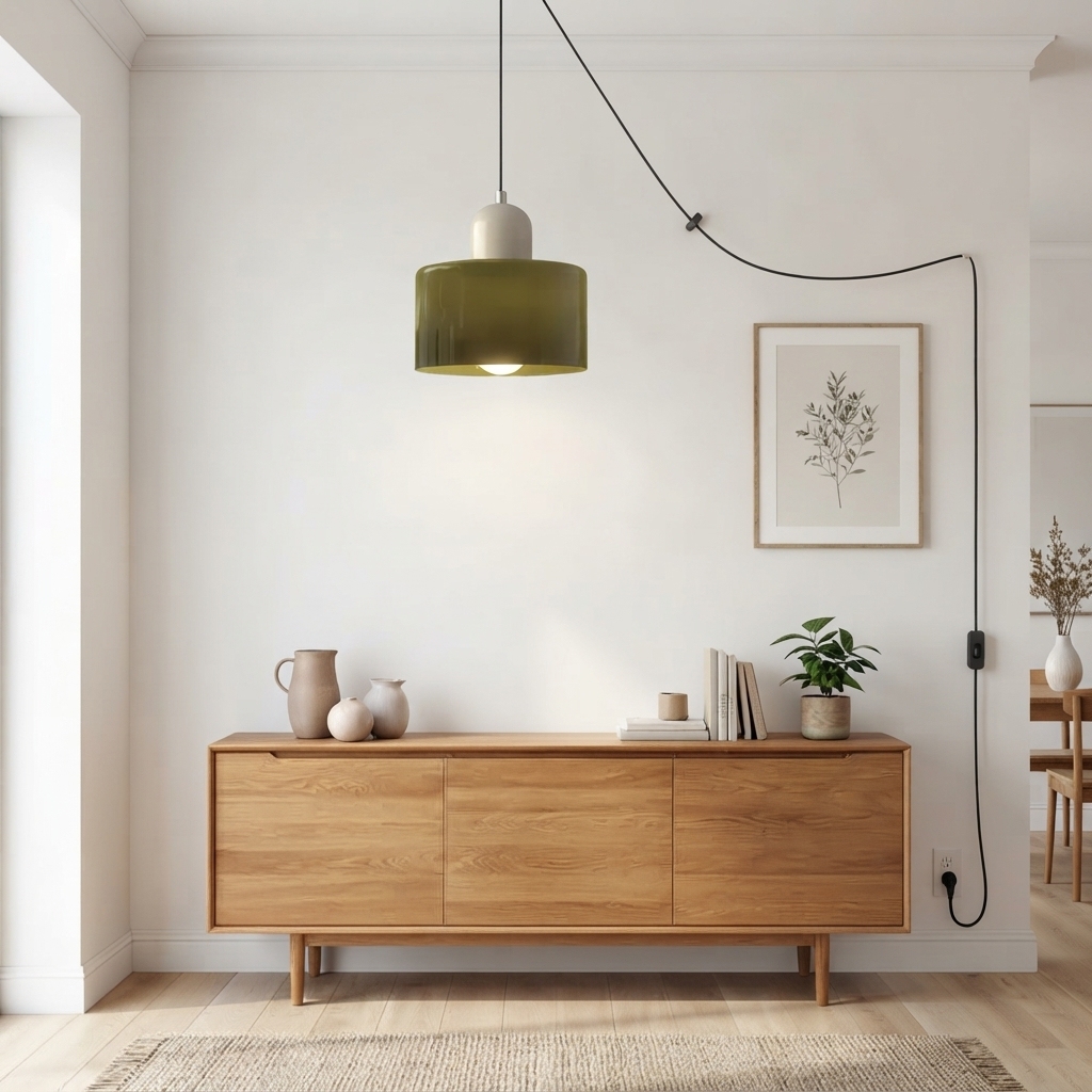 Bauhaus Small Glass Plug-in Pendant Light