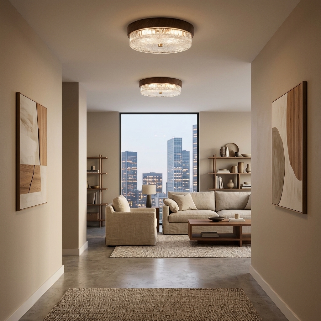 Set of 2 Luxury Glass Shade LED Ceiling Light