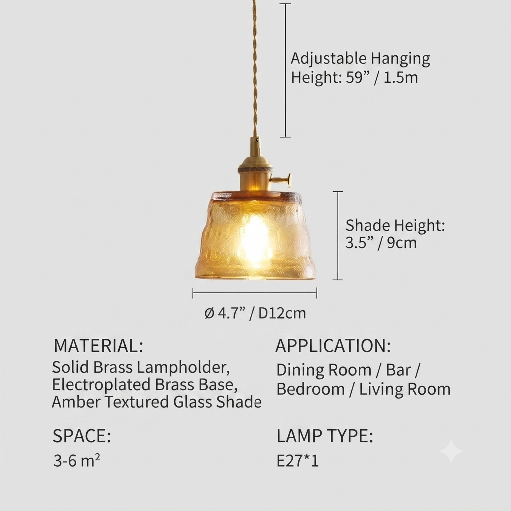 Nordic Brown Cup Glass Pendant Light