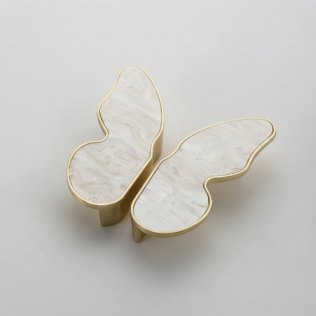 Nordic Shell Resin Butterfly Drawer Pull