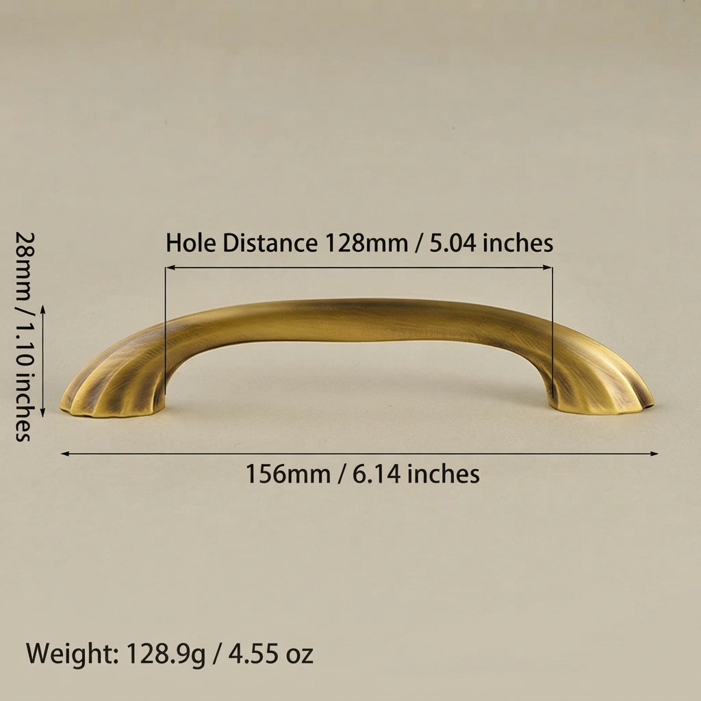 Modern Curved Black and Brass Arc Cabinet Pulls