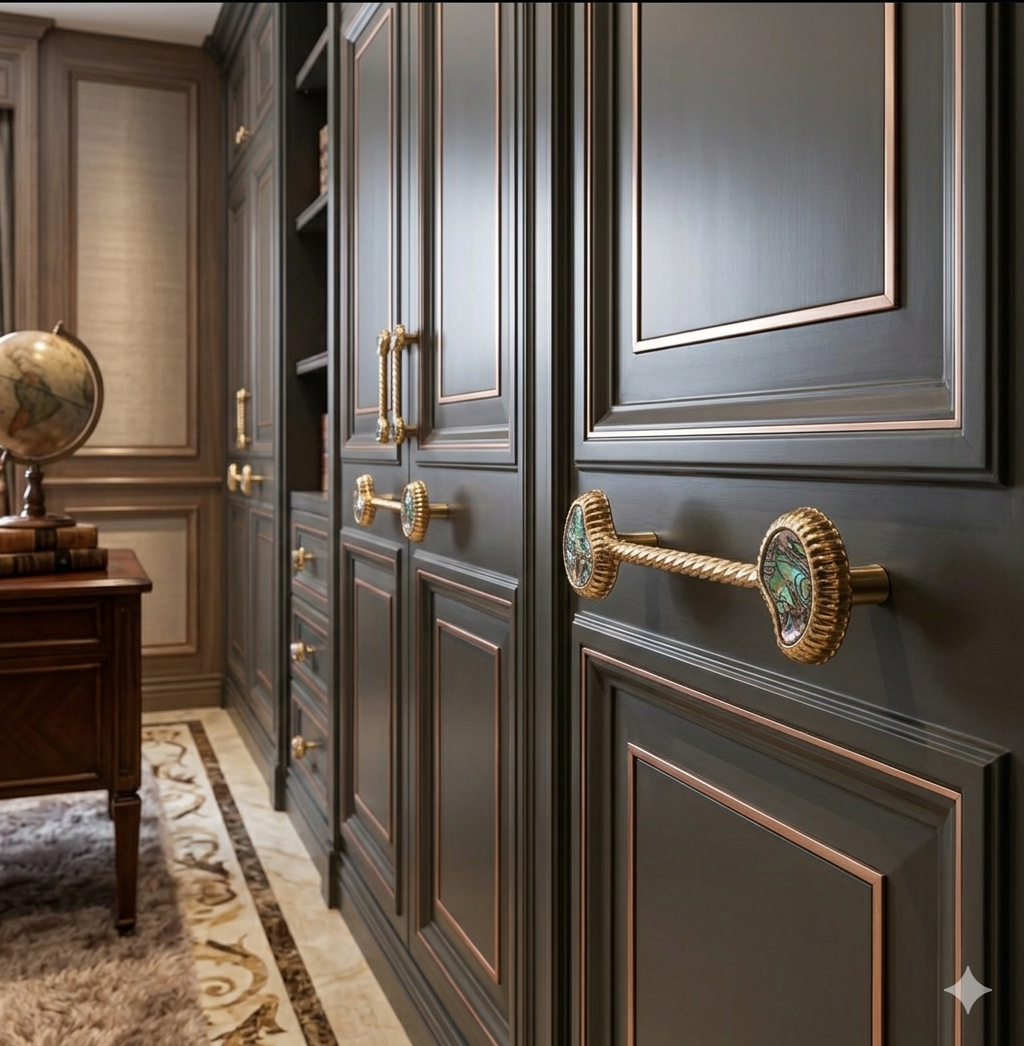 French Creative Shell Brass Cabinet Pulls 
