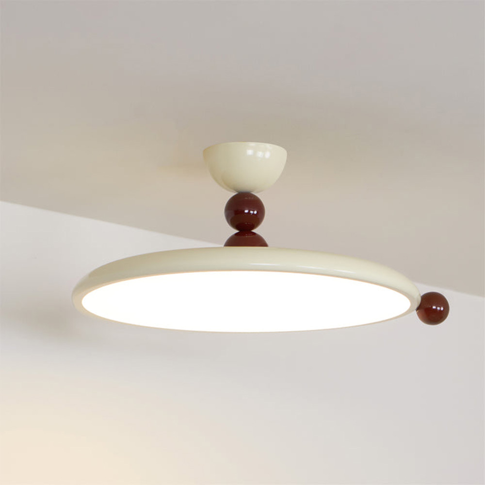 Stylish Cream Art Deco Round Flush Mount Ceiling Light