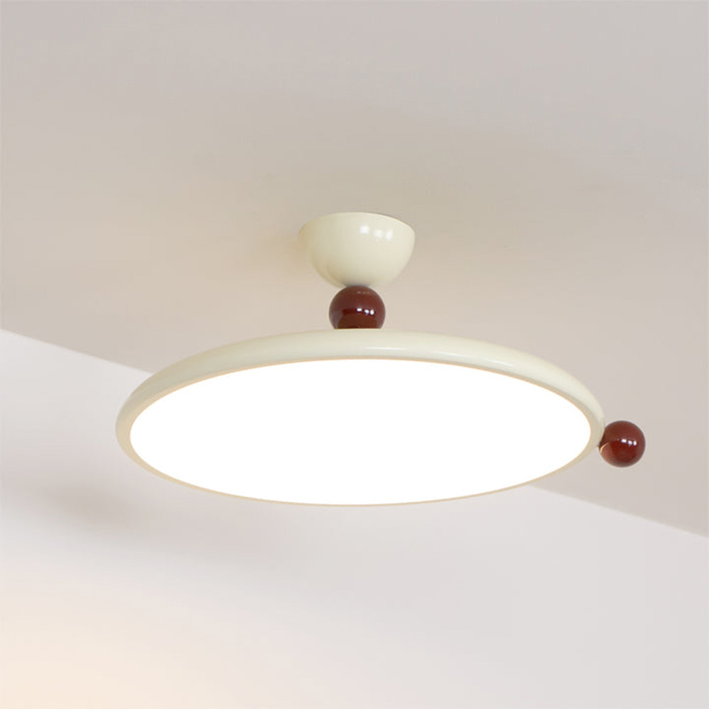 Stylish Cream Art Deco Round Flush Mount Ceiling Light