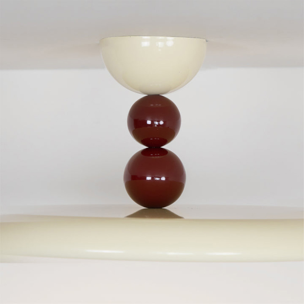 Stylish Cream Art Deco Round Flush Mount Ceiling Light