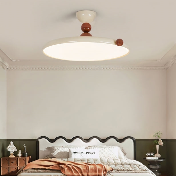 Stylish Cream Art Deco Round Flush Mount Ceiling Light