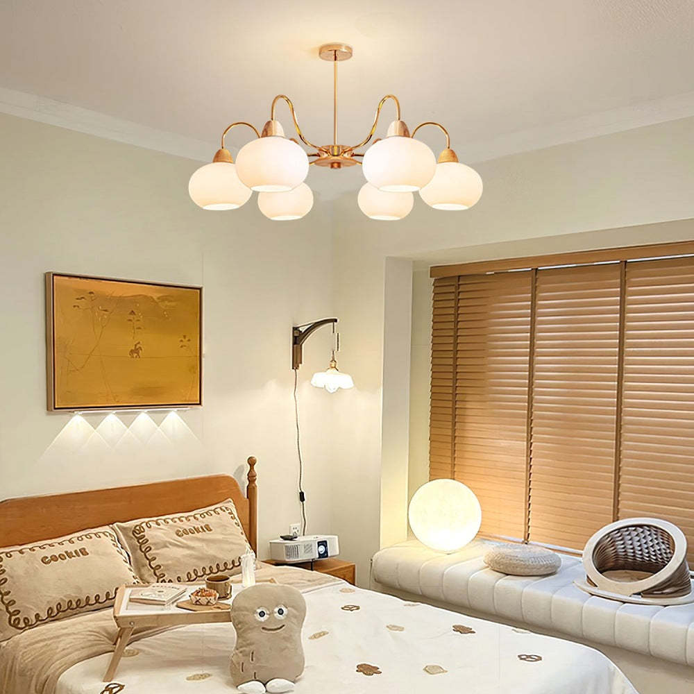 Glass Persimmon Foyer Chandelier -Homdiy