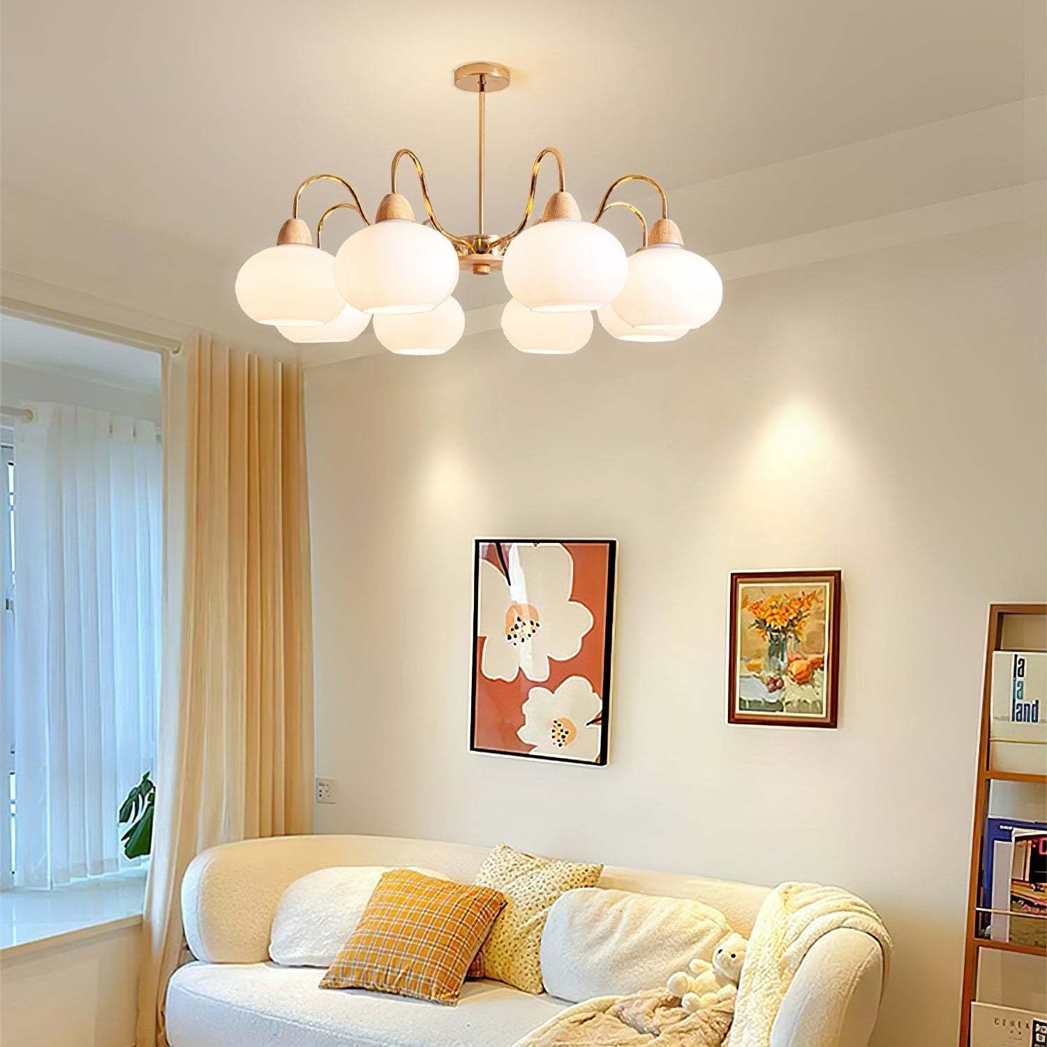 Glass Persimmon Foyer Chandelier -Homdiy