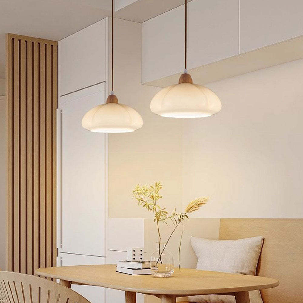 Vintage Pumpkin Glass Pendant Hanging Lamp -Homdiy