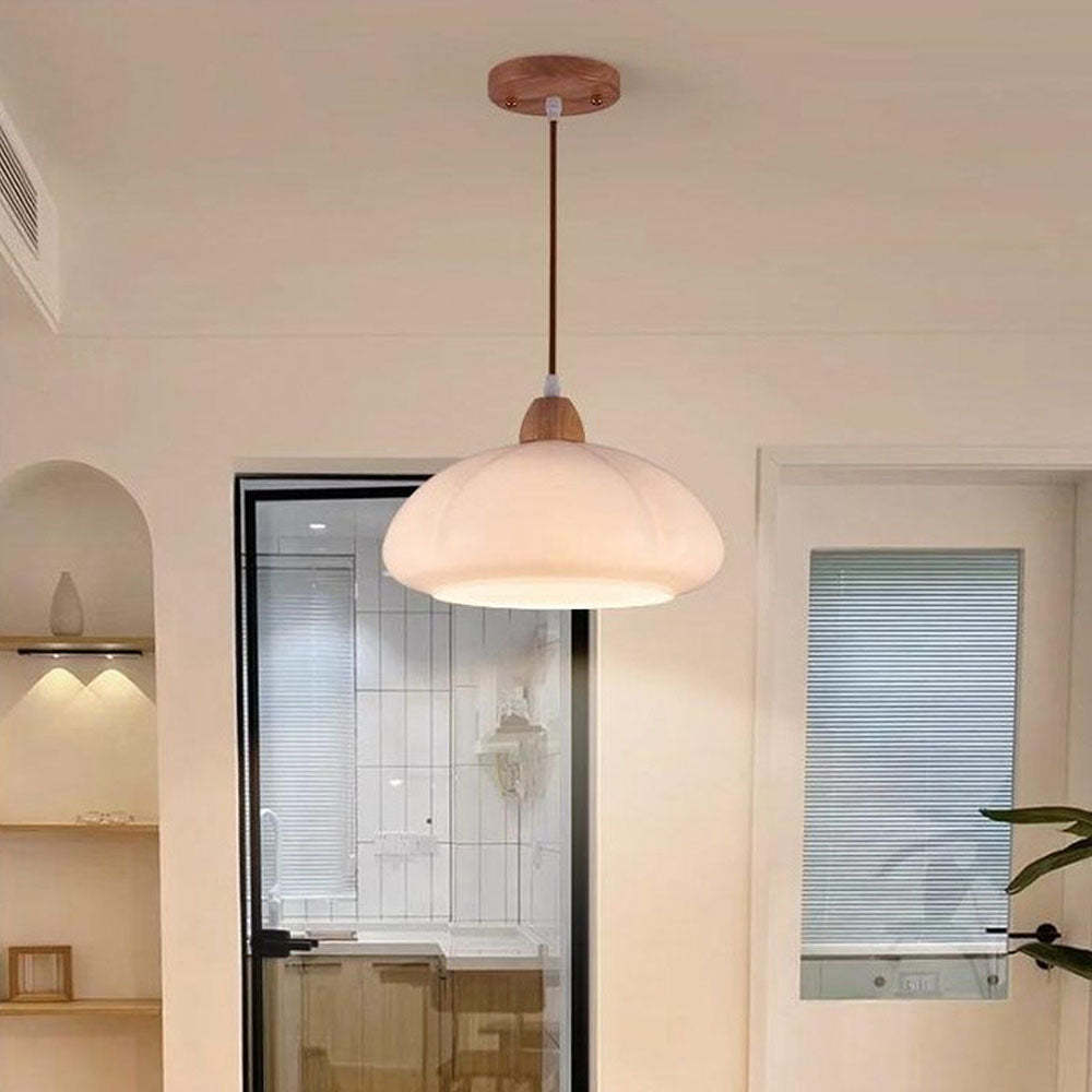 Vintage Pumpkin Glass Pendant Hanging Lamp -Homdiy